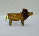 Handcrafted African Wire & Bead Lion Figurine