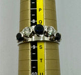 18ct and Platinum White Gold Sapphire and Diamond Ring