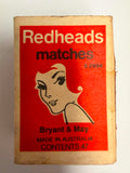 5 Redheads Match Boxes (2x Brymay, 3x Bryant & May)