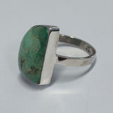 Sterling Silver Asymmetrical Tibetan Turquoise Ring