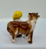 Vintage Ceramic Milkmaid and Cow Figurine