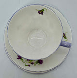 Shelley Fine Bone China "Violets" Trio Set