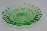 Depression Green Glass Bowl and 6 Dessert Plates