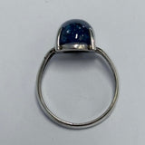 Sterling Silver Smooth Oval Cabochon Tanzanite Ring
