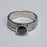 Sterling Silver Bezel Set Onyx Ring
