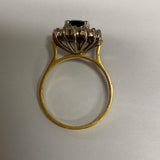 18ct Yellow Gold Sapphire and Diamond Princess Diana Style Ring