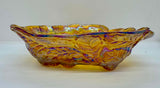 Vintage Indiana Loganberry Amber Carnival Glass Bowl