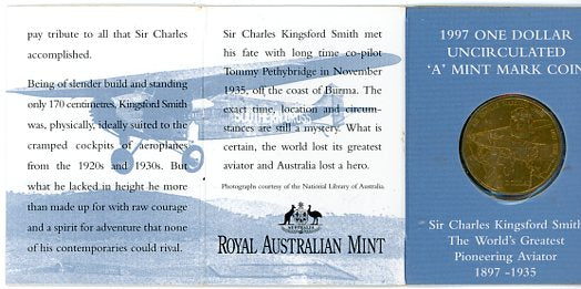 1997 Sir Charles Kingsford Smith 'A' Mintmark One Dollar