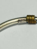 Sterling Silver Bangle with Brass Accents