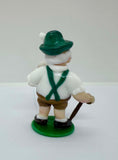 Vintage Glass Figurine of a Man in Traditional German Attire