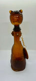 Amber Glass Cat Decanter