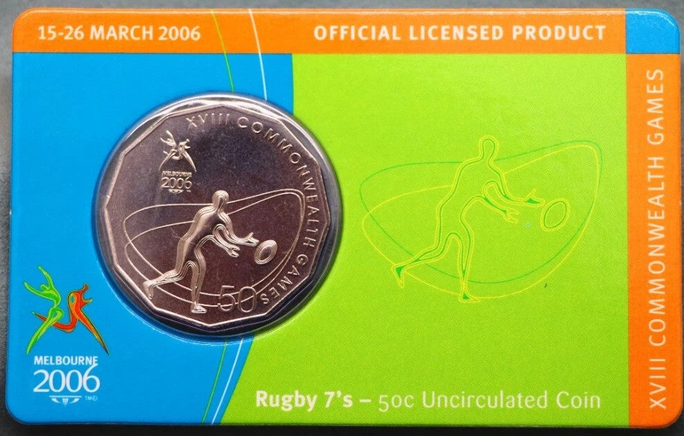 2006 Melbourne Rugby 7's 50 cent uncircuated coin
