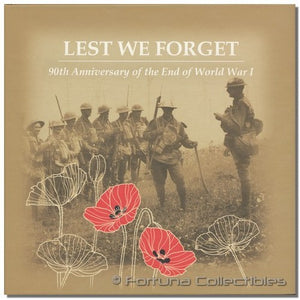 Lest We Forget 90th Anniversary of the End of World War 1 Coin and Stamp Folder