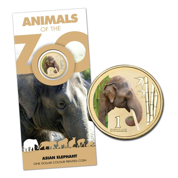 Coin RAM 2012 Animals of the Zoo Asian Elephant One Dollar Printed