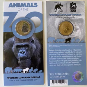 Coin RAM Animals of the Zoo Western Lowland Gorilla One Dollar Colour Printed