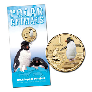 2013 Polar Animals Rockhopper Penguin Coloured 1 Dollar