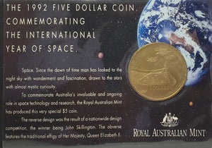 1992 Fice Dollar coin Commemorating the International Year of Space