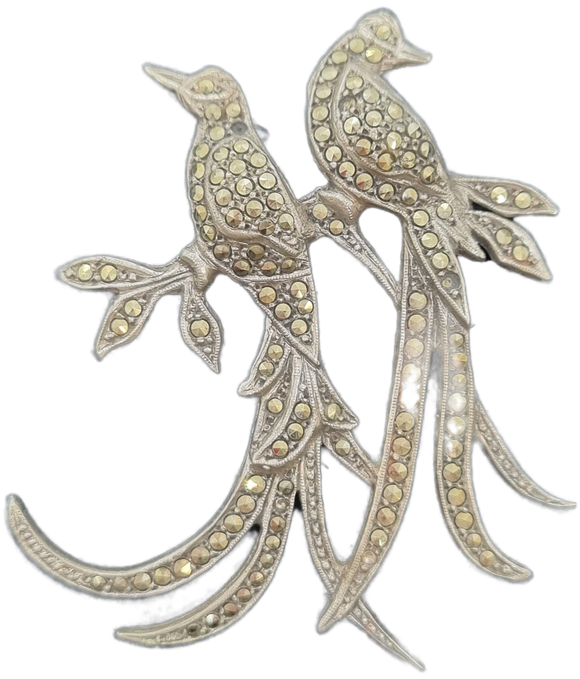 Brooch Marcasite Birds