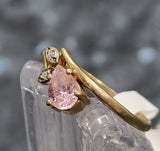 9ct Yellow Gold Pink Topaz and Diamond Dress Ring