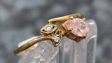 9ct Yellow Gold Pink Topaz and Diamond Dress Ring