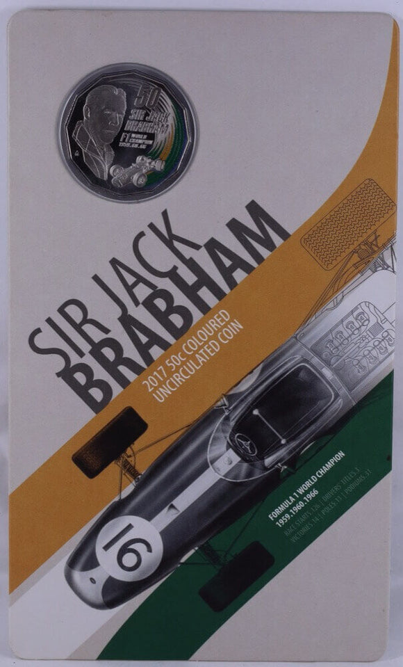 2017 Sir Jack Brabham 50 Cent Coloured Coin