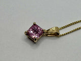 9ct Yellow Gold Pink Sapphire Pendant