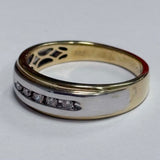 9ct Yellow and White Gold Chanel Set Diamond Ring