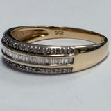 9ct Yellow Gold Multi Row Channel Set Diamond Ring