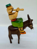 Hand-Carved Hand-Painted Person Riding a DonKey