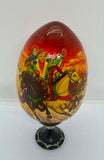Vintage Ukrainian Hand Painted Wooden Egg