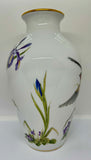 1980 Franklin Porcelain Large Floral "The Meadowland Bird" Vase Signed by Basil