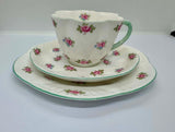 Shelley Fine Bone China Trio Tea Set "Rosebud"