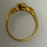 18ct Yellow Gold Sapphire and Diamond Bezel Set Ring
