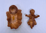 Hand-carved Wooden Figurine of Baby Jesus