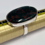 Sterling Oval Cut Silver Blood Stone Ring