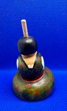 Vintage Wooden Spinning Top Hand-painted Maid