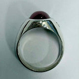 Sterling Silver Cabochon Red/Pink Gemstone Ring
