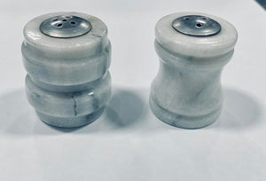 Vintage Heavy Marble Salt & Pepper Shakers