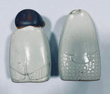 Vintage MCM Gempo Japanese Stoneware Bride and Groom Salt & Pepper Shakers