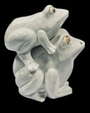 Fitz and Floyd Stacking White Frog Salt and Pepper Shaker