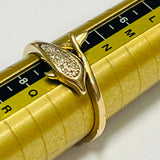 10ct Yellow Gold Diamond Dolphin Ring