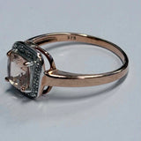 9ct Rose Gold Morganite and Diamond Ring
