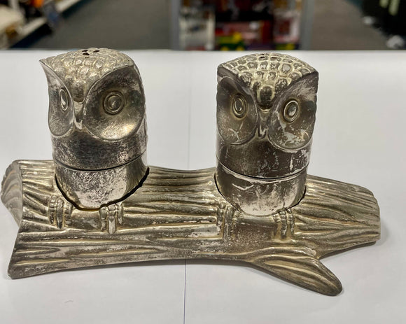 Retro M.H. Silverplated OWL Salt & Pepper Shakers