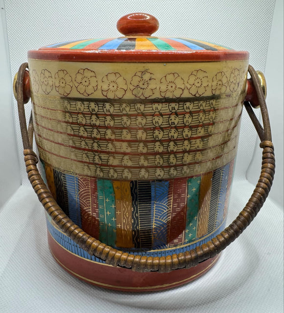 Vintage Takito Thousand Faces Potcelain Biscuit Jar