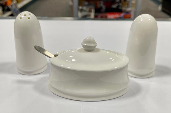 Susie Cooper Salt and Pepper Shaker with Mustard Dish