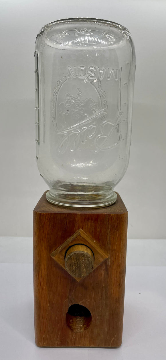 Vintage Wood Gum Ball Machine with Ball Mason Jar