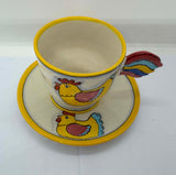 Hand Painted by K.Malina Teacup and Saucer