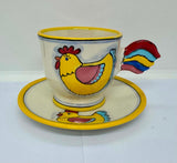 Hand Painted by K.Malina Teacup and Saucer