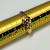 9ct Yellow Gold Garnet and Diamond Ring