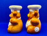 Vintage Teddy Bear Chef Salt and Pepper Shakers